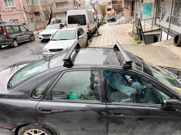 Für Volvo S40 2003–12 Dachträger Querträger Metallhalterung Normales Dach Alu Schwarz