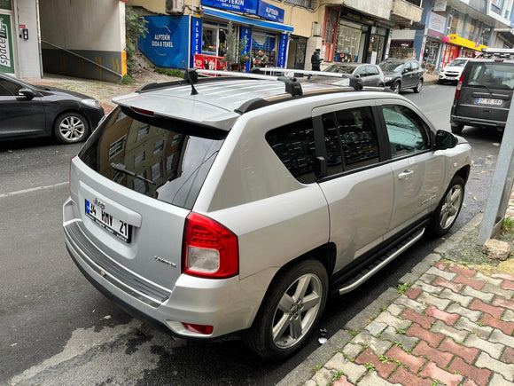 For Jeep Compass 2011-2017 Roof Rack Cross Bars Flush Rail Alu Silver