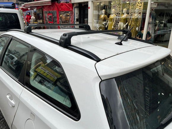 Für Toyota Auris TouringSport 2013-Up Dachträger Querträger Metallhalterung Flush Rail Alu Schwarz