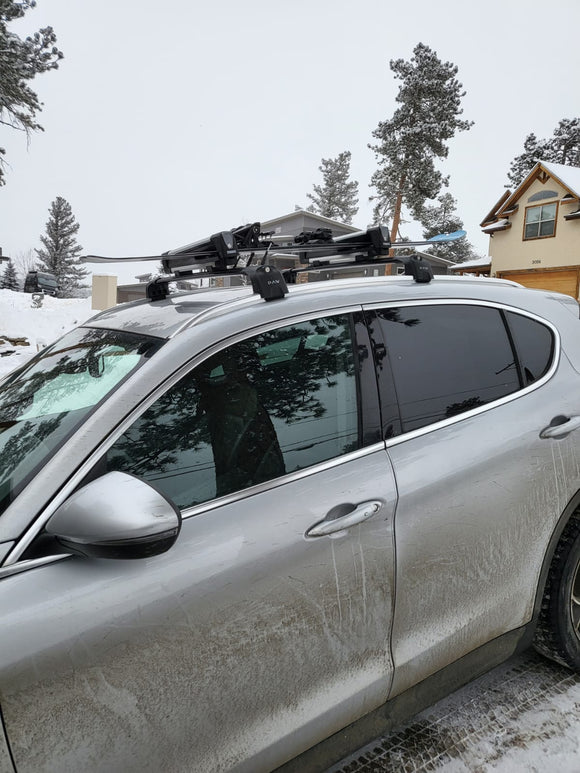 Für Alfa Romeo Stelvio 2017-Up Dachträgersystem, Aluminium-Querstange, Metallhalterung, bündige Schienen, Schwarz