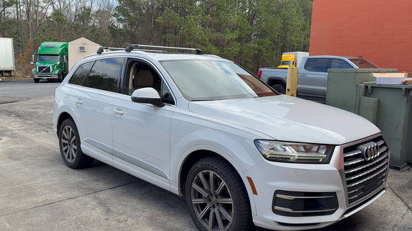 Für Audi Q7 ab 2016 Dachträger-Dachträgersystem, Aluminium-Querstange, Metallhalterung, bündige Schienen, Silber