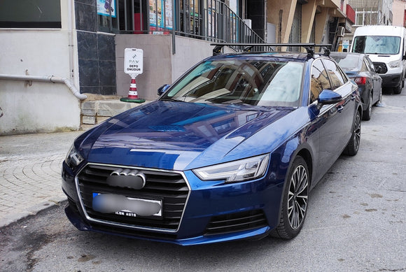 Für Audi A4 B9 Limousine ab 2013 Dachträgersystem, Aluminium-Querstange, Metallhalterung, normales Dach, schwarz