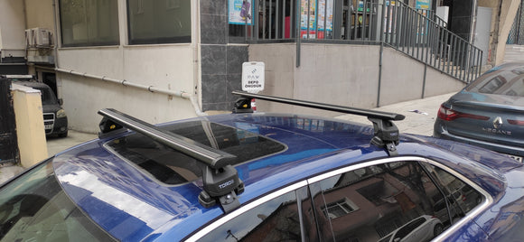 Für Audi A4 B9 Limousine ab 2013 Dachträgersystem, Aluminium-Querstange, Metallhalterung, normales Dach, schwarz