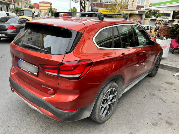 Für Bmw X1 F48 2015-Up Dachträgersystem, Aluminium-Querstange, Metallhalterung, bündige Schienen, Schwarz