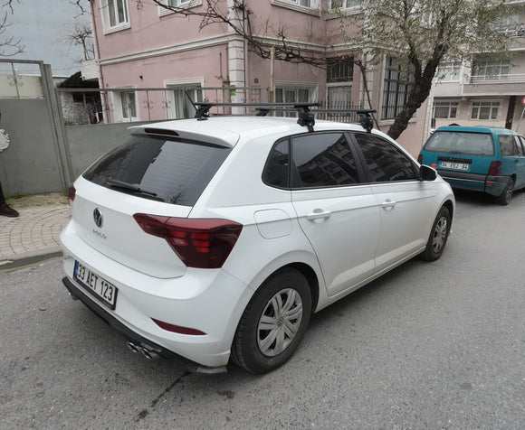 Für Volkswagen Polo 5D 2009-14 Dachträger Querträger Metallhalterung Normales Dach Alu Silber