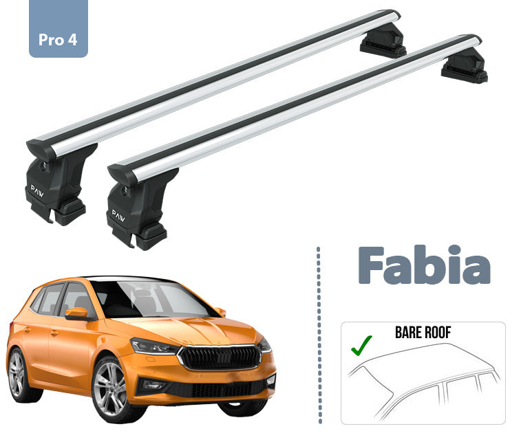 For Skoda Fabia Aluminum Roof Rack System Carrier Cross Bars Silver 2021-Up
