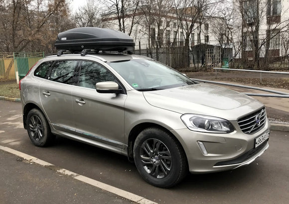 Für Volvo XC60 2017-Up Dachträger Querstange Metallhalterung Flush Rail Alu Schwarz