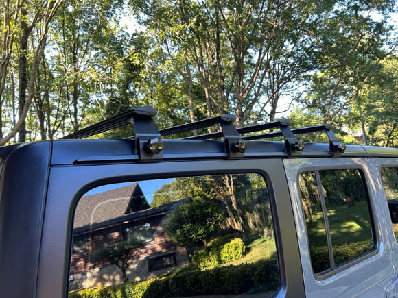 For Jeep Wrangler JK 2007-2018 Roof Rack Cross Bars Metal Bracket Rain Gutters Silver