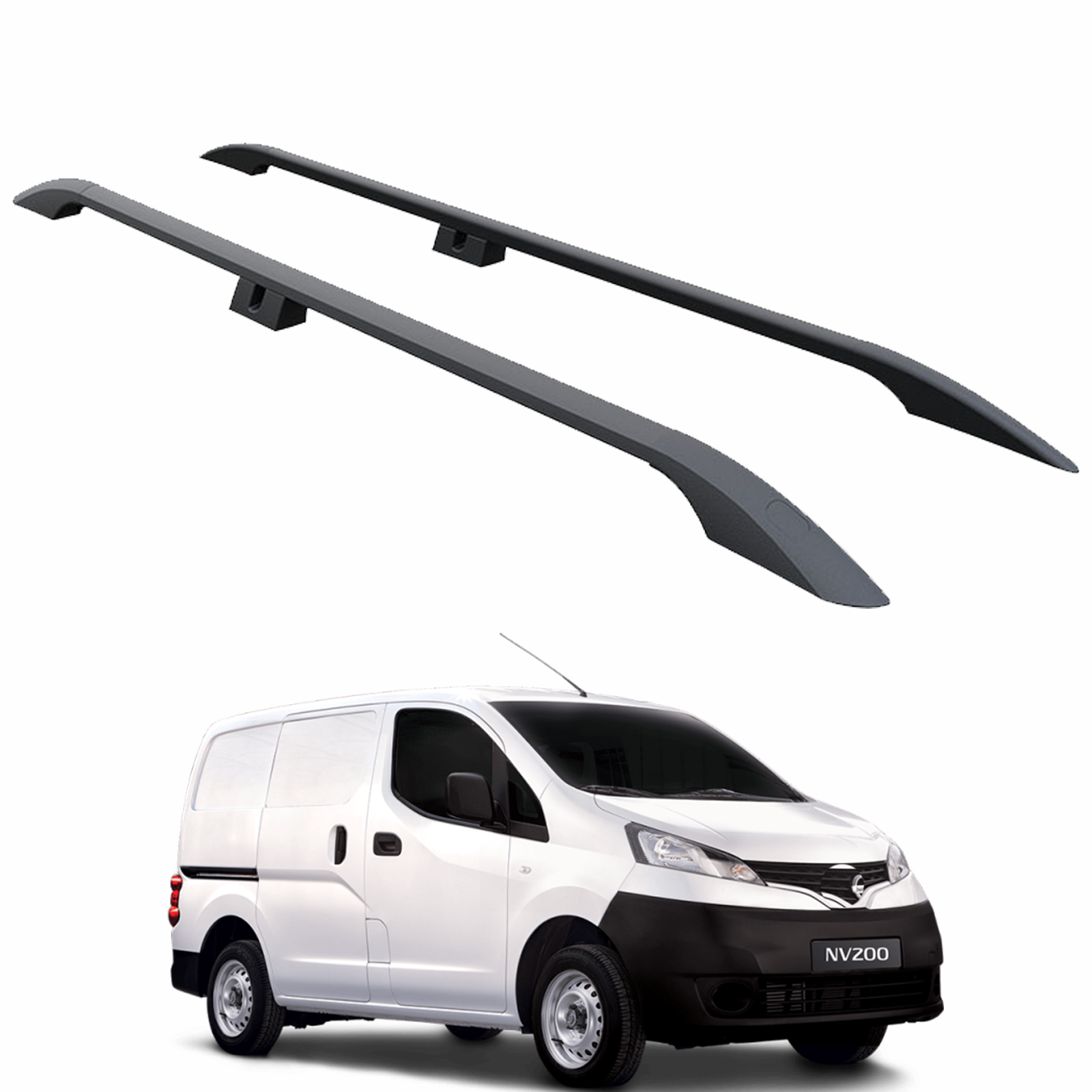 For Nissan NV200 2009-Up Aluminium Roof Side Rails Plus Black