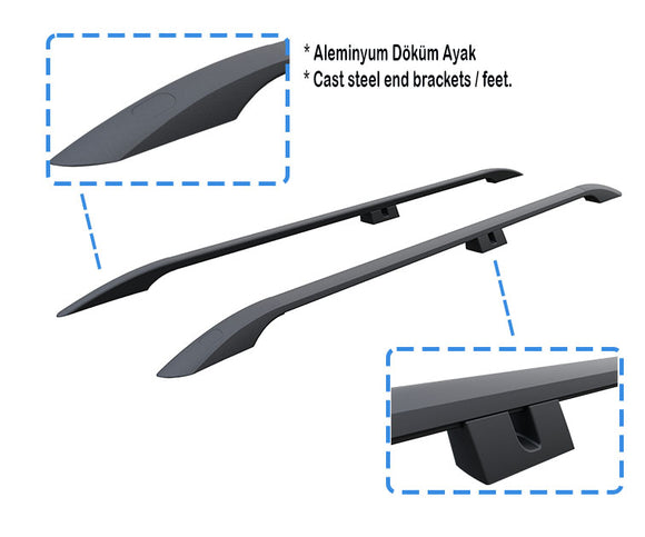 For Mitsubishi Outlander Sport MK3 2013-2021 Roof Rails Side Rail Black