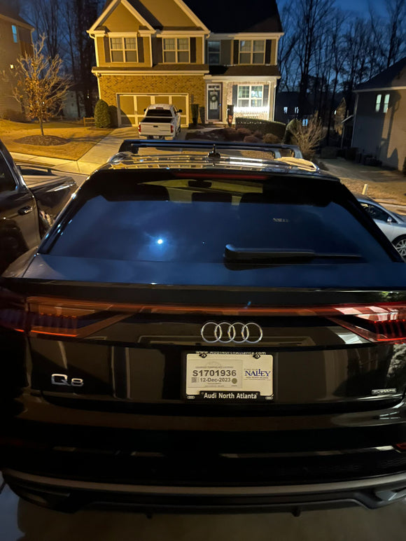 Für Audi Q8 ab 2018 Dachträger-Dachträgersystem, Aluminium-Querstange, Metallhalterung, bündige Schienen, Silber