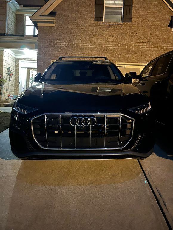 Für Audi Q8 ab 2018 Dachträger-Dachträgersystem, Aluminium-Querstange, Metallhalterung, bündige Schienen, Silber