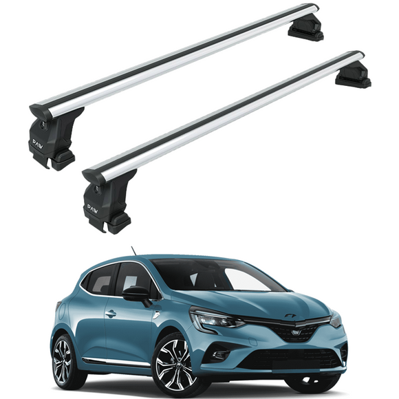 For Renault Clio 5 2019-2025 Hatcback Roof Rack System Carrier Cross Bars Aluminum Silver