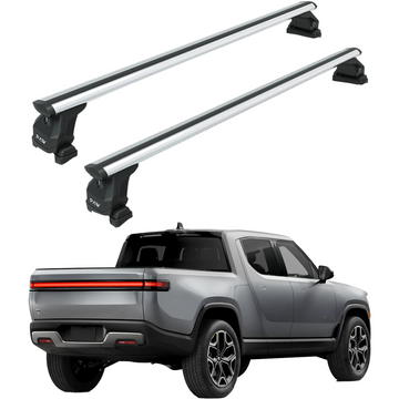 For Rivian R1T 2022-2025 Bed Rack Cross Bars Metal Bracket Alu Silver