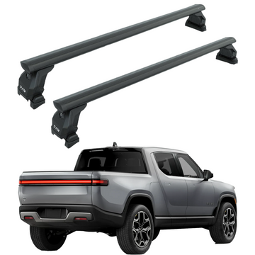 For Rivian R1T 2022-2025 Bed Rack Cross Bars Metal Bracket Alu Black