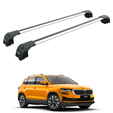 For Skoda Karoq 2017-2025 Roof Rack System Carrier Cross Bars Aluminum Silver