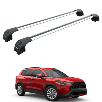 For Toyota Corolla Cross 2022-2025 Roof Rack Cross Bars Flush Rail Alu Silver