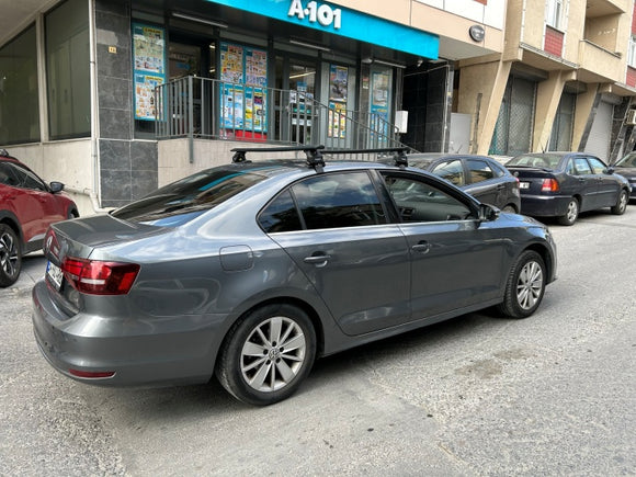 Für Volkswagen Jetta 2011-Up Dachträger Querstange Metallhalterung Normales Dach Alu Silber
