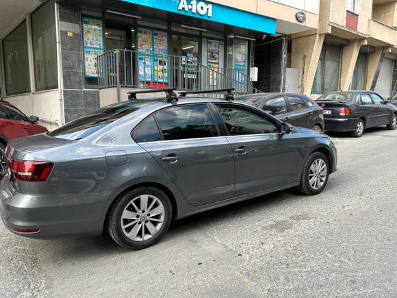 Für Volkswagen Jetta 2011-Up Dachträger Querstange Metallhalterung Normales Dach Alu Silber