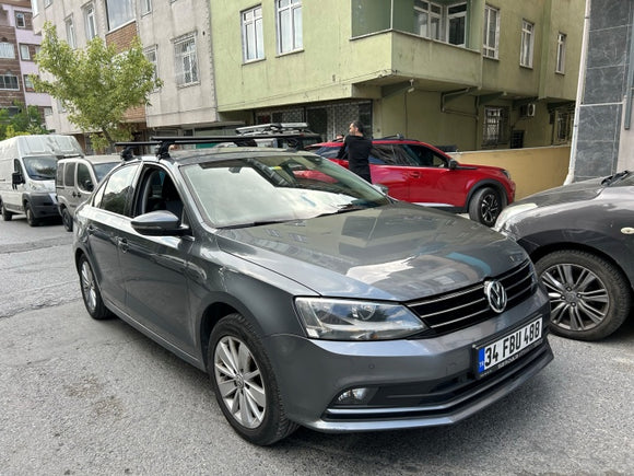 Für Volkswagen Jetta 2011-Up Dachträger Querstange Metallhalterung Normales Dach Alu Silber