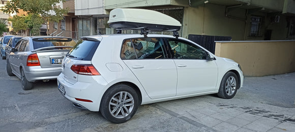 Für Volkswagen Golf 5D 2008–12 Dachträger, Querträger, Metallhalterung, normales Dach, Alu, Schwarz