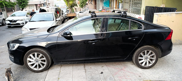 Für Volvo S60 2010-13 Dachträger Querträger Metallhalterung Normales Dach Alu Silber