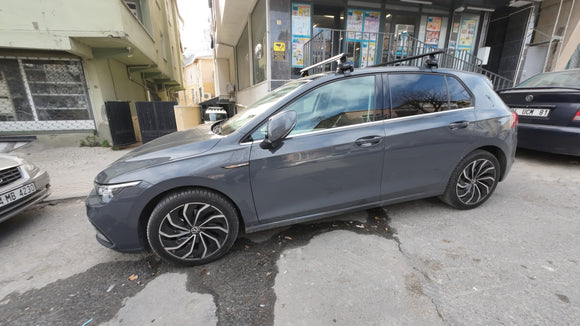 Für Volkswagen Golf 5D 2020-Up Dachträger Querträger Metallhalterung Normales Dach Alu Silber