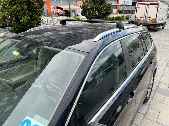 Für Volkswagen Passat Alltrack B8 2016-Up Dachträger Querträger Metallhalterung Flush Rail Alu Schwarz