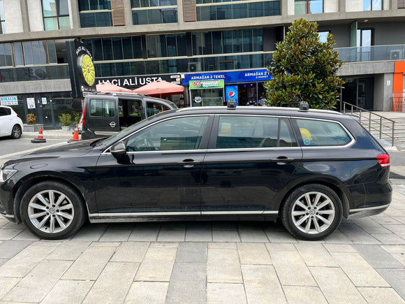 Für Volkswagen Passat Alltrack B8 2016-Up Dachträger Querträger Metallhalterung Flush Rail Alu Schwarz
