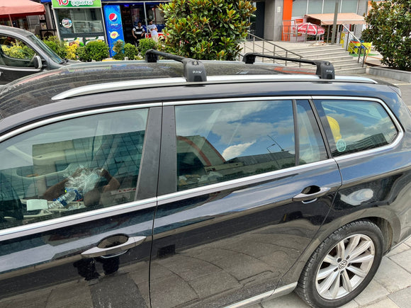 Für Volkswagen Passat Alltrack B8 2016-Up Dachträger Querstange Metallhalterung Flush Rail Alu Silber