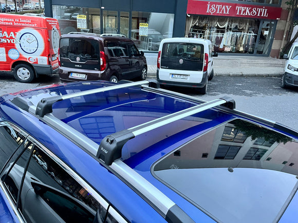 Für Subaru Outback 2014–20 Dachträger, Querträger, Metallhalterung, bündige Schiene, Alu, Silber 203
