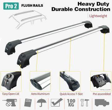 For Skoda Karoq 2017-2025 Roof Rack System Carrier Cross Bars Aluminum Silver - 0