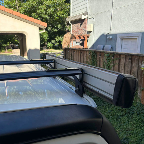 GMC Savana Van Roof Rack Cross Bars 1500 2500 3500 1996-Up – 3Qty T-Slot Aluminum Bars (Black), Rain Gutter Mount, No Drilling, 4 Load Stops, for Work & Recreation