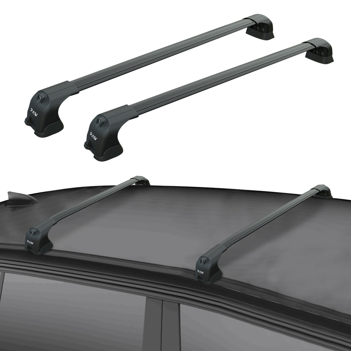Barres De Toit Noires Pour Mercedes Classe E S211 Break 2003-2008 - 2 Pièces - Charge Max 100 Kg En Roulant