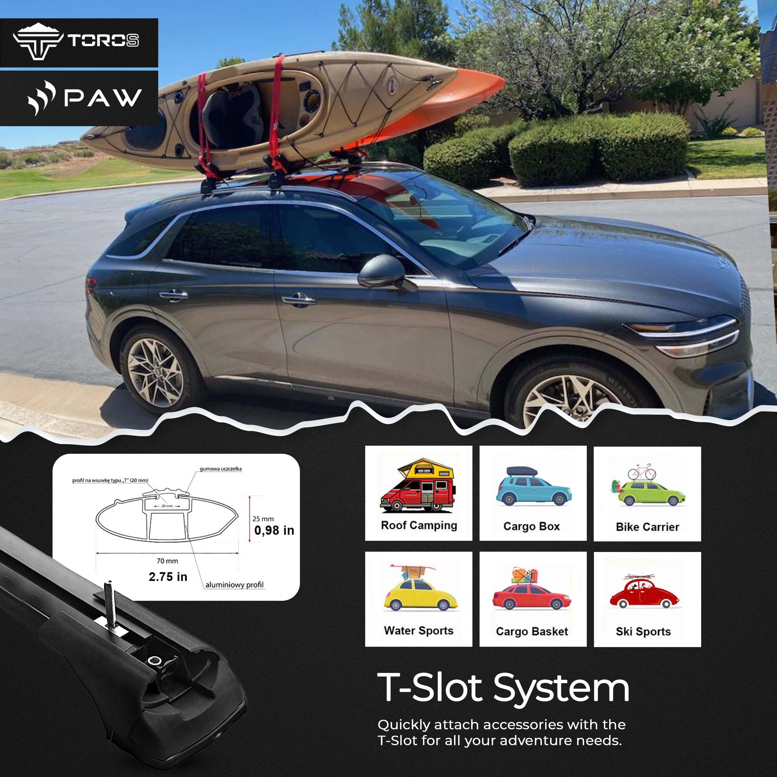 Jeep Grand Cherokee L Roof Rack Cross Bars 2022-2025 | Black