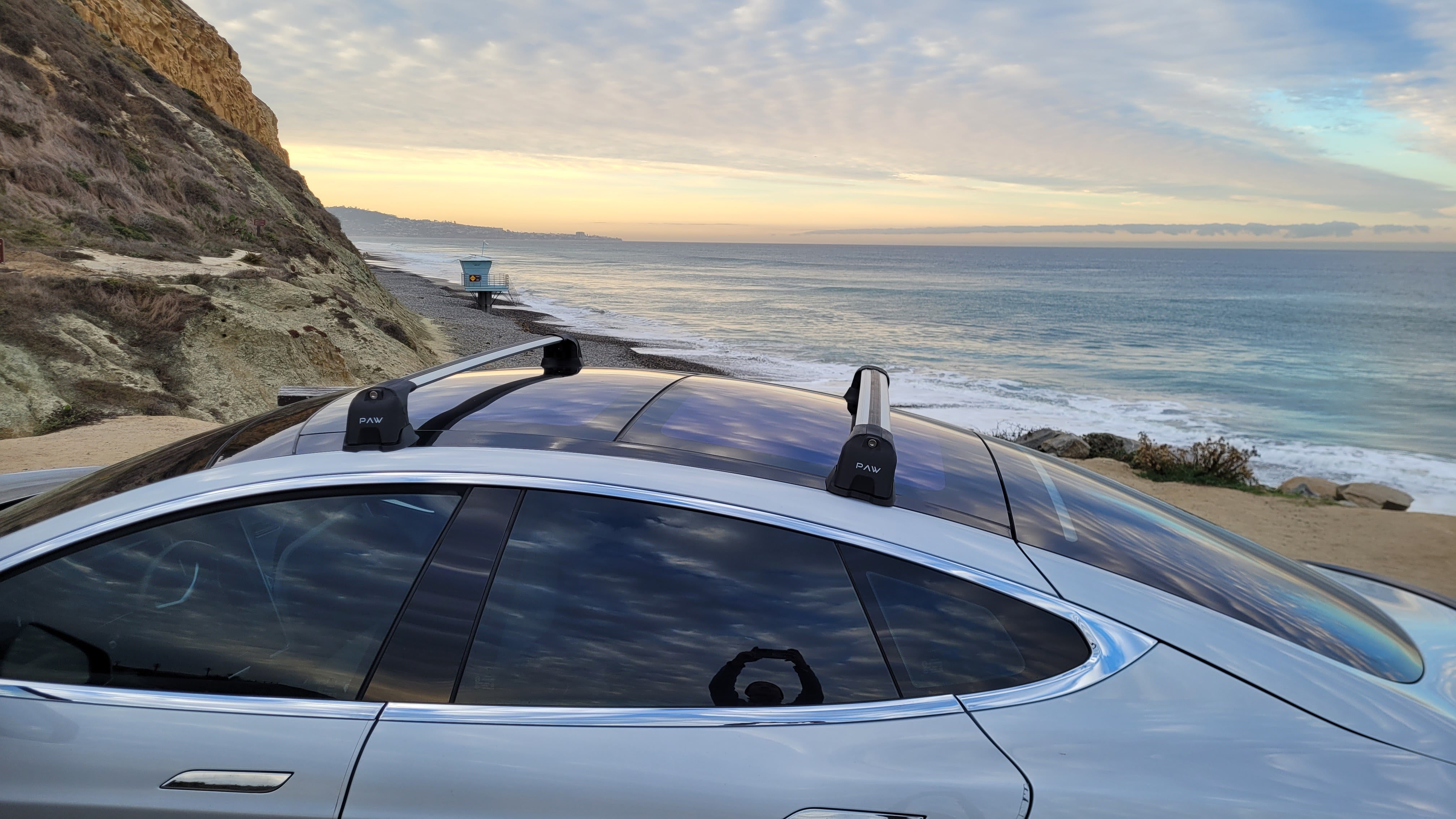 For Tesla Model S 2016-2021 Roof Rack Cross Bars Metal Bracket Fix Point Alu Black