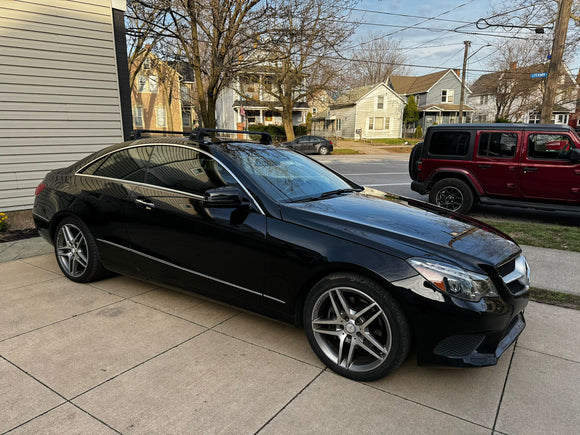 For Mercedes Benz E Coupe C207 2010-2018 Roof Rack Cross Bars Fix Point Alu Silver