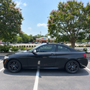 Vehicle fitment example of black fix point roof rack cross bars on BMW 2 Series Coupe F22 2013-2021