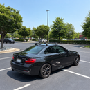 BMW 2 Series Coupe F22 2013-2021 with black fix point roof rack cross bars installed