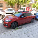 BMW 2 Series Gran Coupe F44 2020-2024 silver roof rack cross bars fitted to factory fixed mounting points