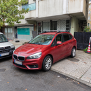 BMW 2 Series Active Tourer F45 2014-2021 black roof rack cross bars fitted to factory flush roof rails