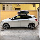 Vehicle fitment example of silver normal roof cross bars on BMW 2 Series Active Tourer F45 2014-2021 with no factory roof rails