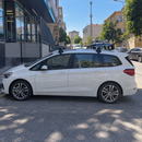 BMW 2 Series Gran Tourer F46 2014-2021 black roof rack cross bars fitted with vehicle-specific door-frame clamp mounting