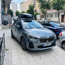 BMW 2 Series Active Tourer U06 2022-Up silver roof rack cross bars fitted to factory flush roof rails