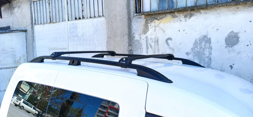 For Volkswagen Caddy V 2020-Up Roof Rack Cross Bar Raised Rail Alu Black