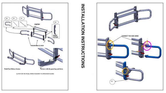 For Freightliner Cascadia Truck Deer Animal Moose Guard Bumper 2018-Up Black