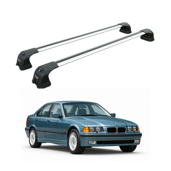 3 Series Sedan E36 1991-1998 silver roof rack cross bars for fix-point vehicles