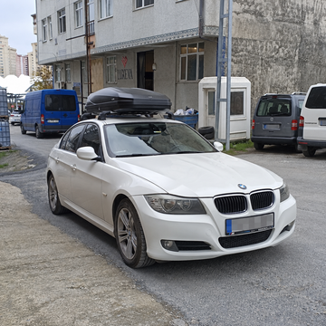 For BMW 3 Series Sedan (E90) 2005-2011 Roof Rack Cross Bars Fix Point, Silver - 0