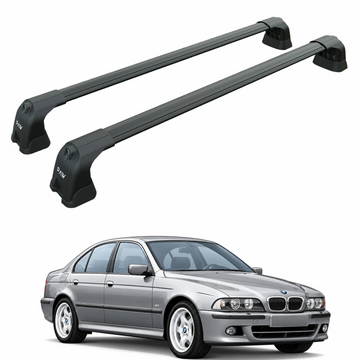 For BMW 5 Series Sedan (E39) 1995-2004 Roof Rack Cross Bars Fix Point, Black
