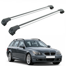 For BMW 5 Series Touring/Wagon (E61) 2004-2010 Roof Rack Cross Bars Raised Rail, Silver-1